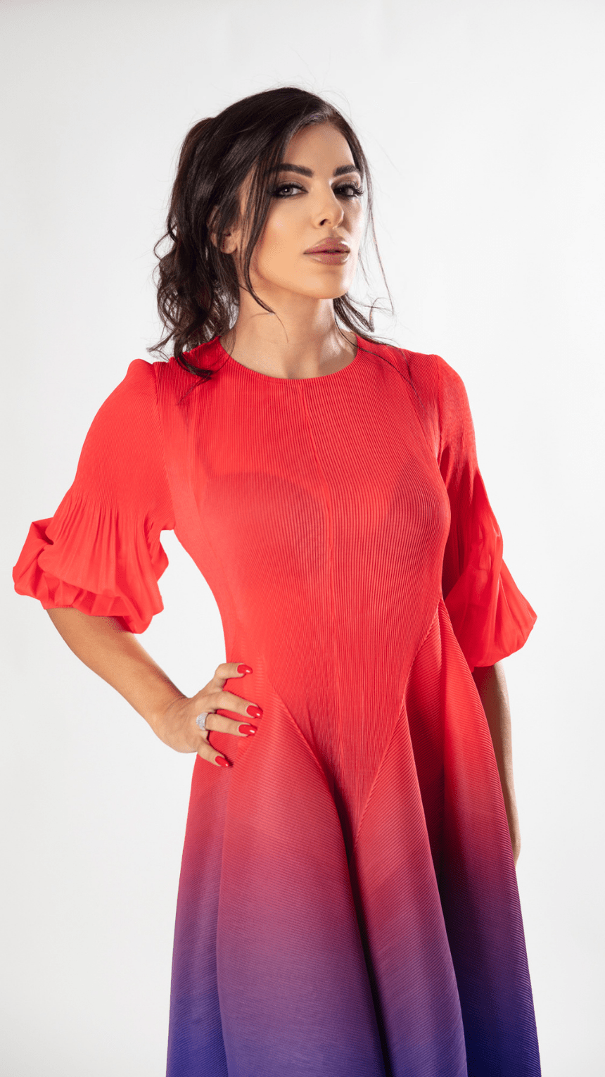 Ombre Shades Chic Long Dress - WaedLine