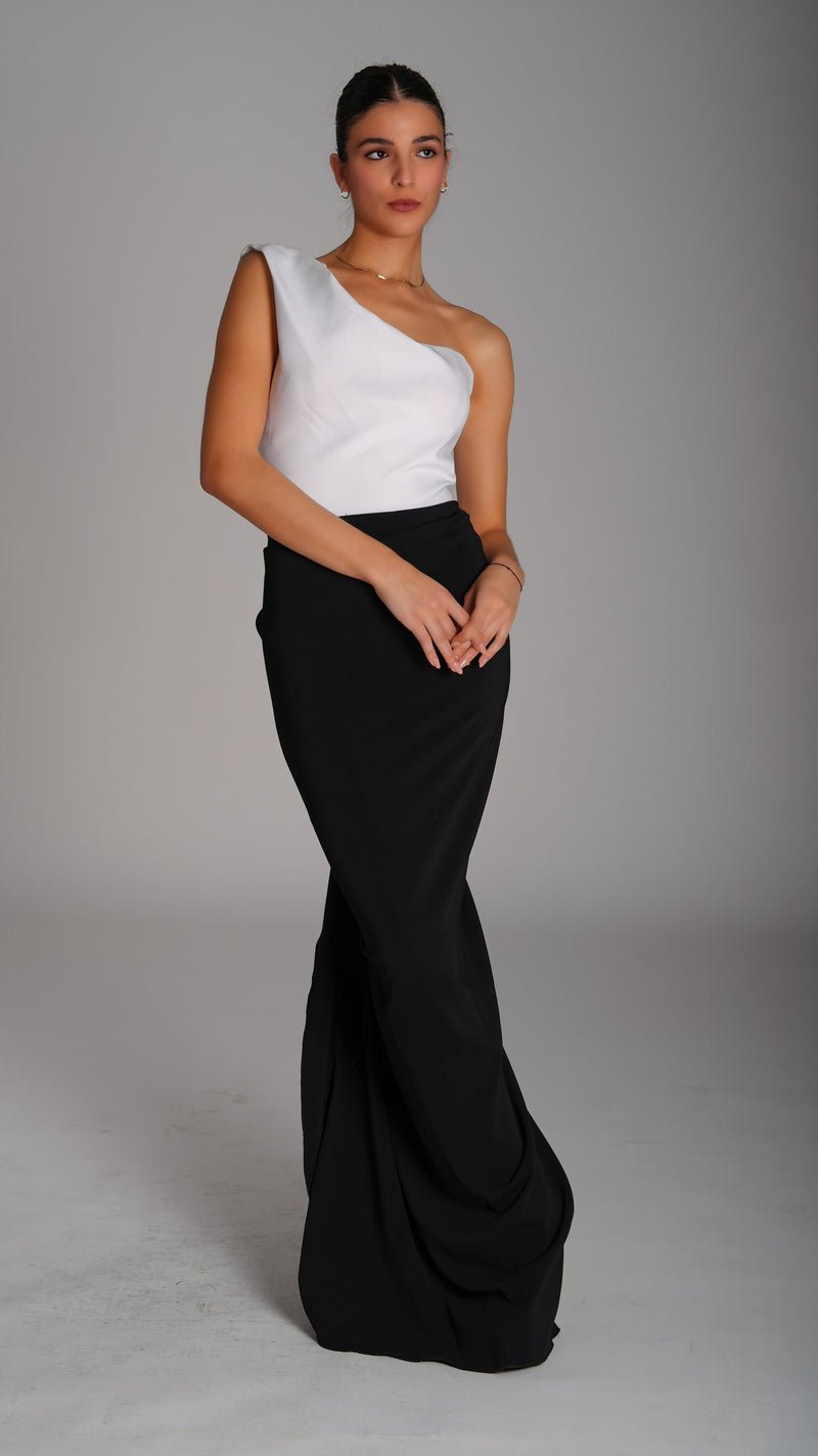 One shoulder ruffle back dress - WaedLine