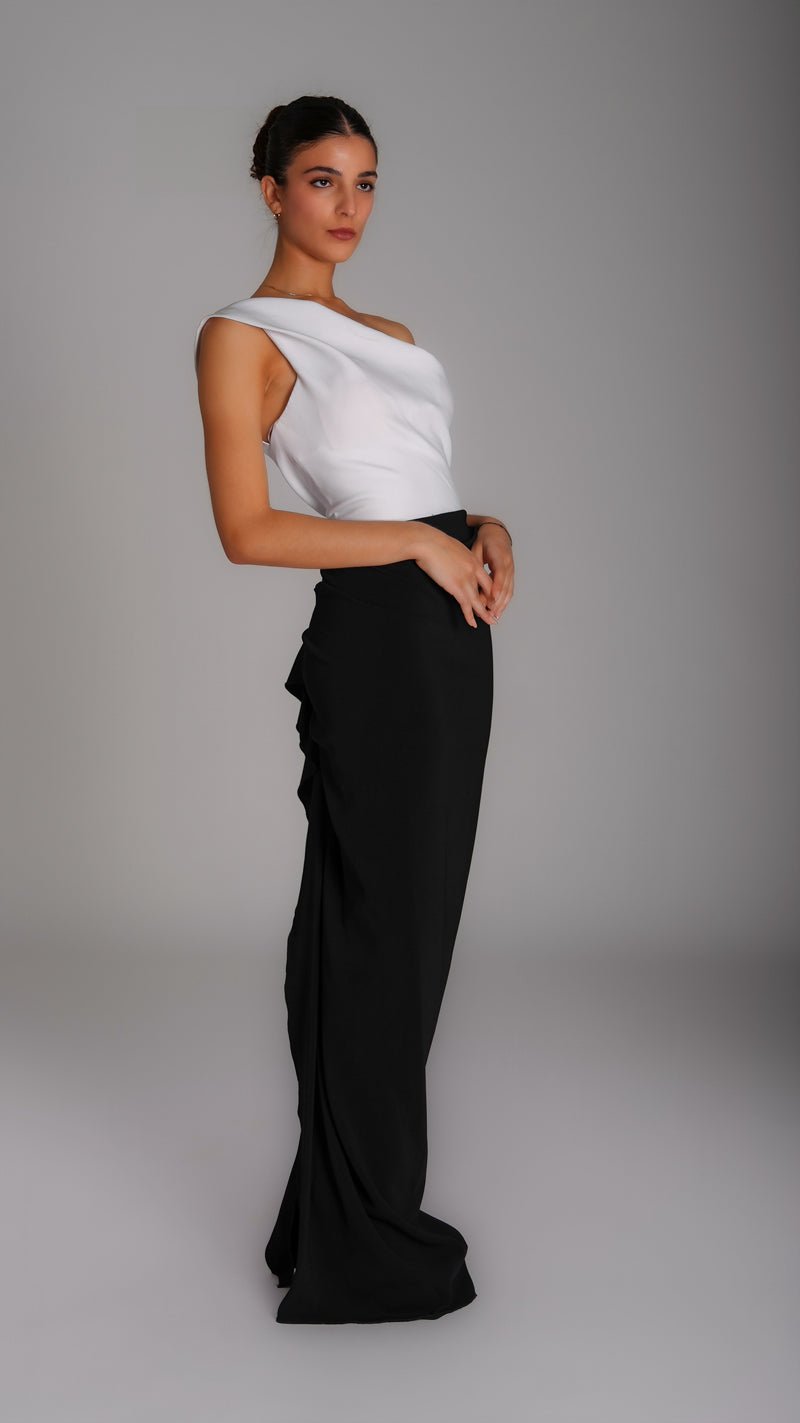 One shoulder ruffle back dress - WaedLine