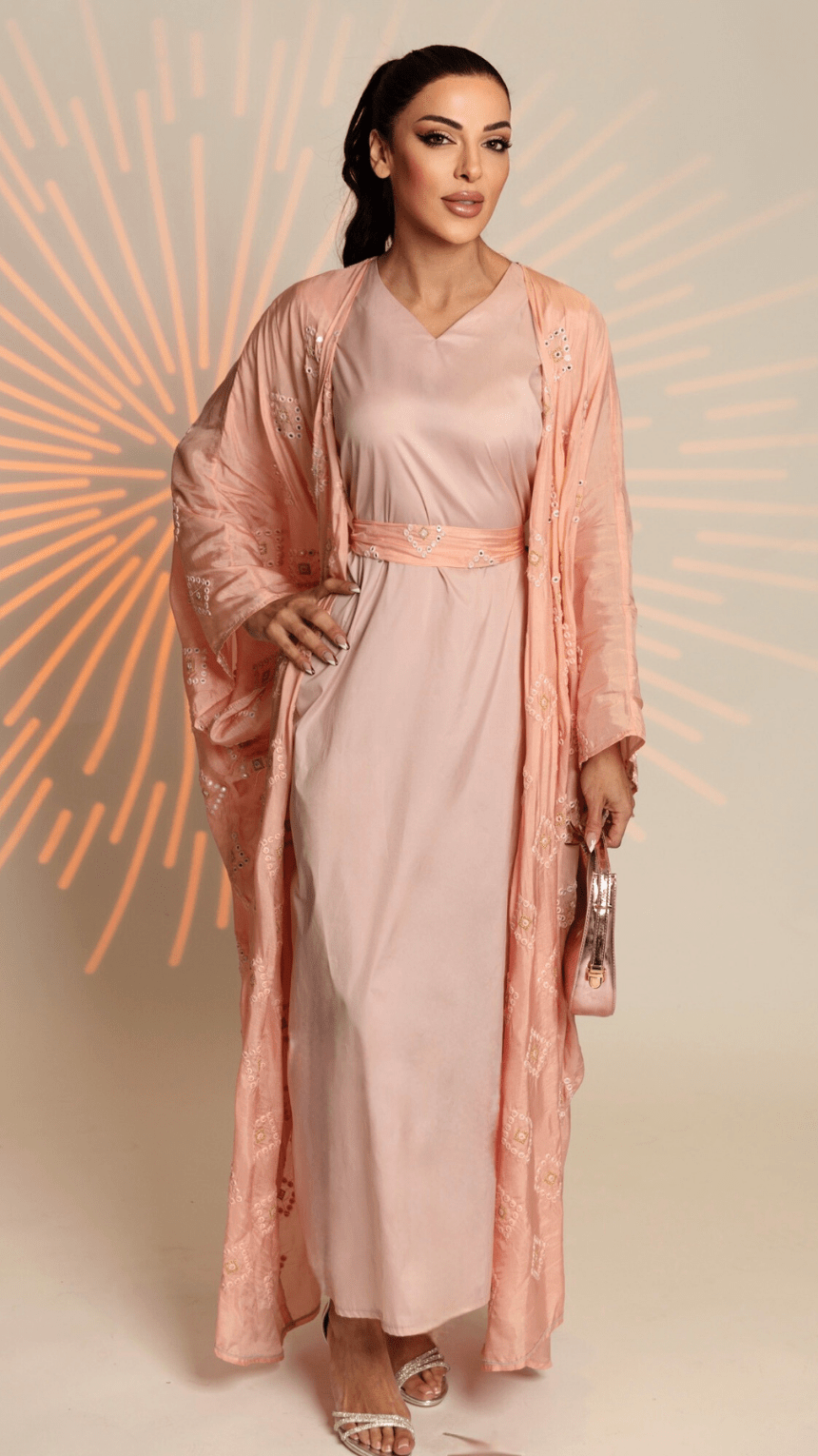 Pastel Passion Jalabiya - 2 Pieces with belt - WaedLine