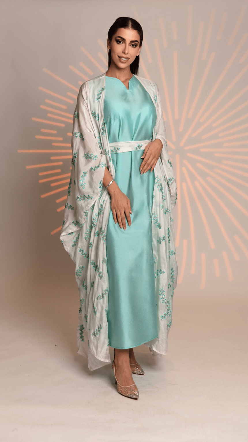 Pastel Passion Jalabiya - 2 Pieces with belt - WaedLine