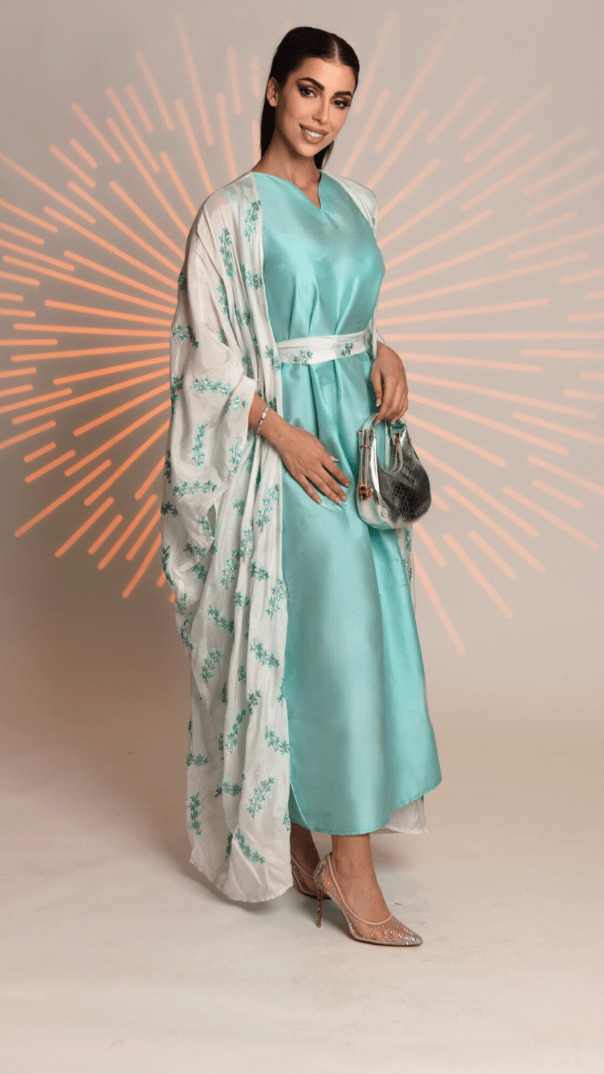 Pastel Passion Jalabiya - 2 Pieces with belt - WaedLine