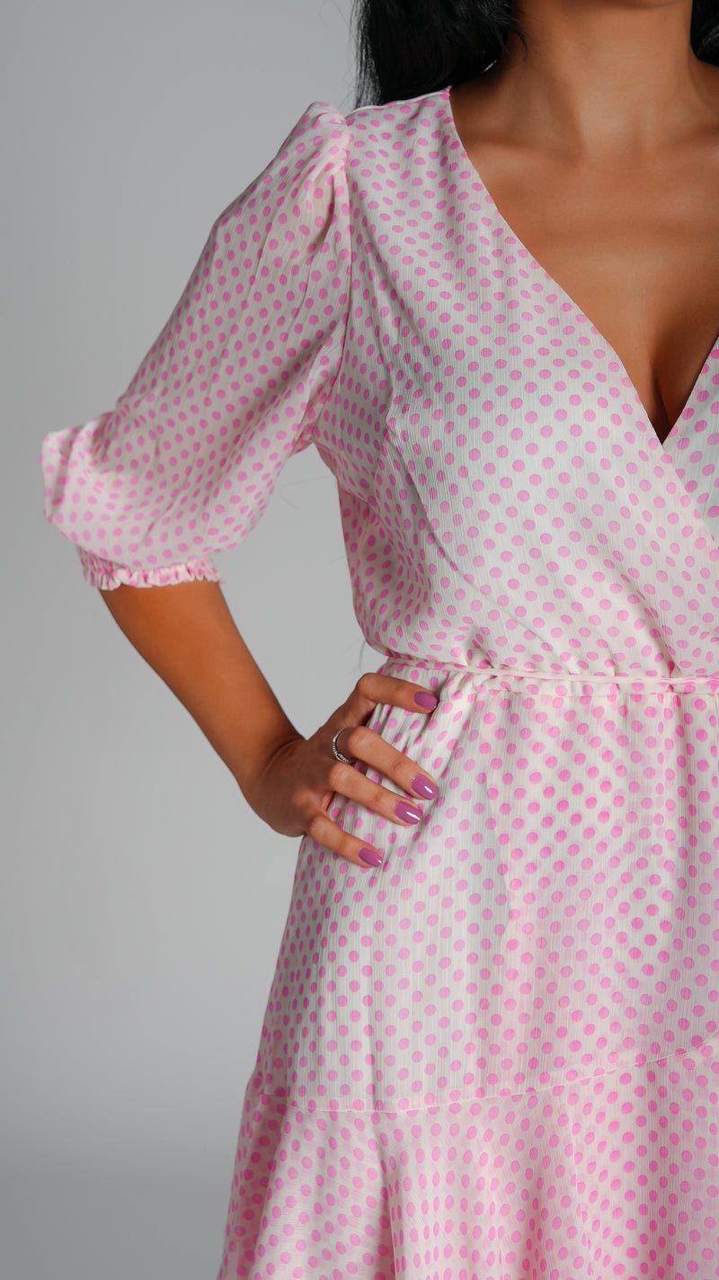 Polkadots ruffle dress - WaedLine