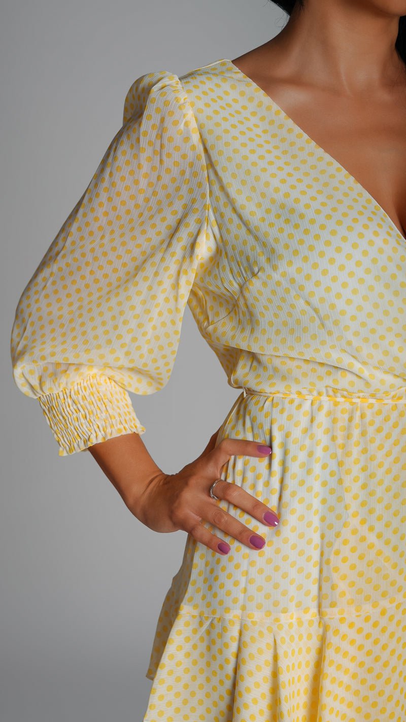 Polkadots ruffle dress - WaedLine