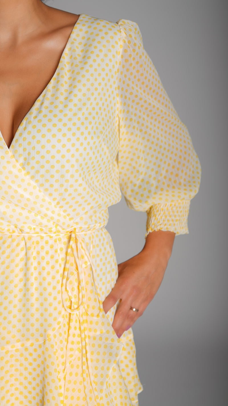 Polkadots ruffle dress - WaedLine