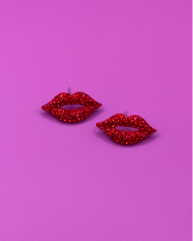 Red/Pink Lips Earrings - WaedLine