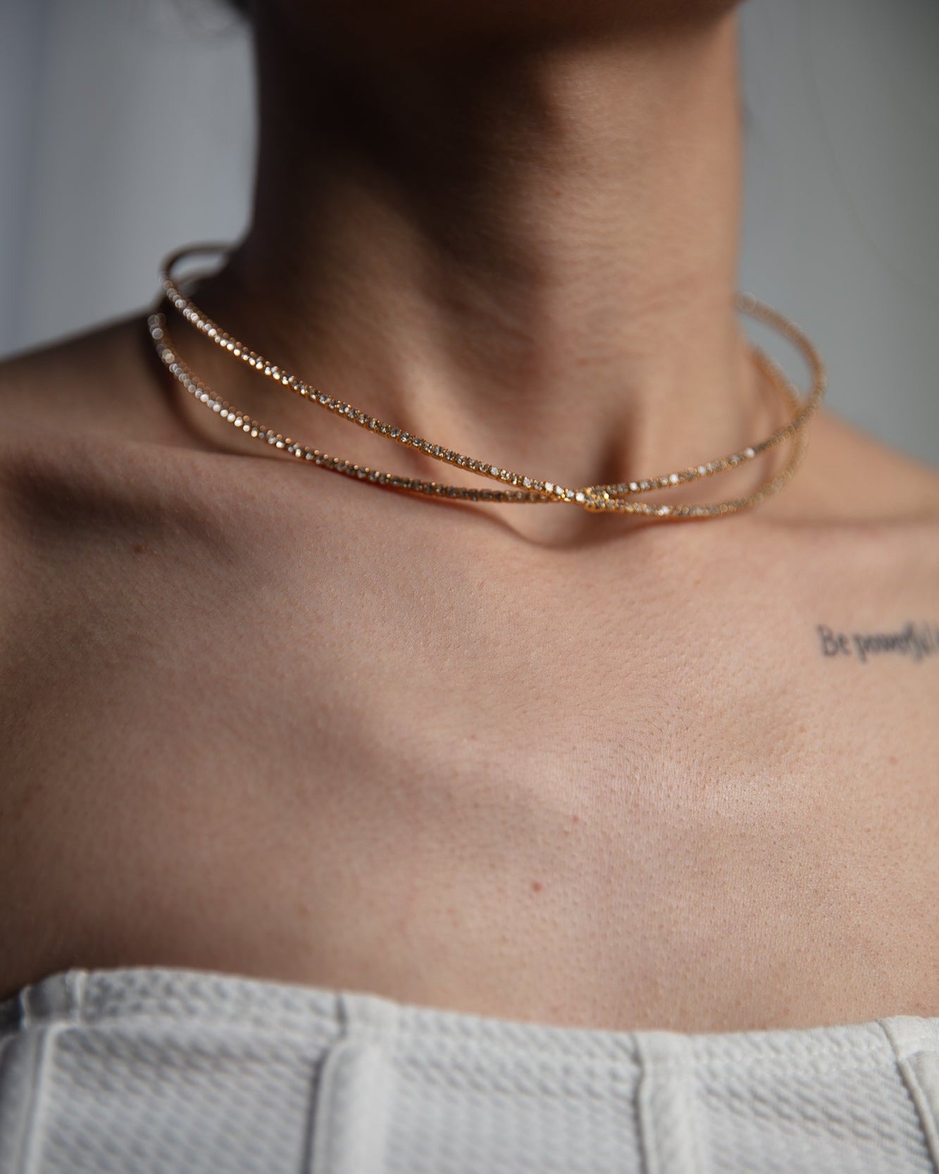 Rhinestone Choker Necklace - WaedLine