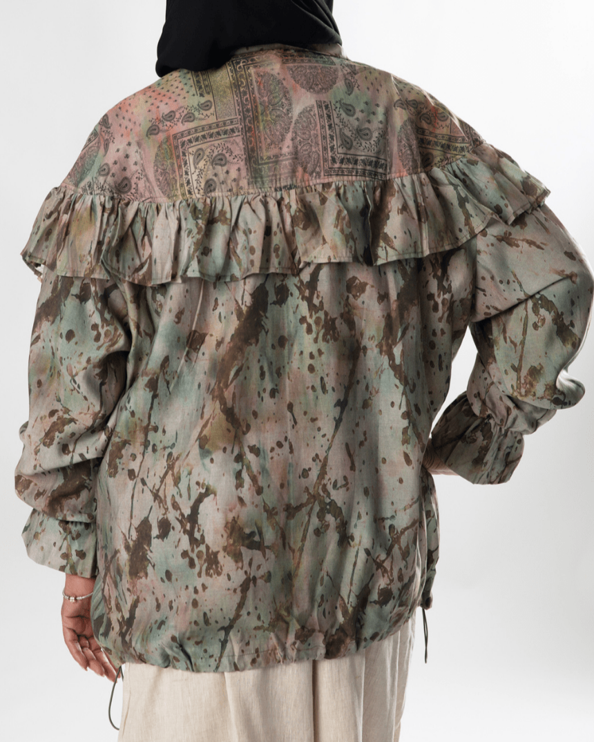 Ruffled Zipper Blouse - WaedLine