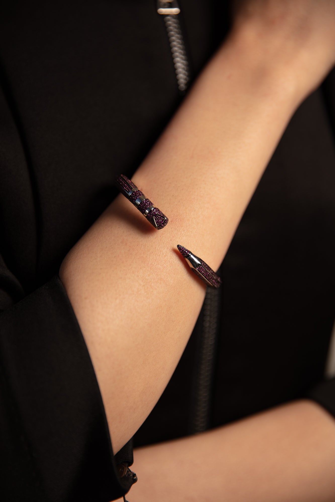 Sparkling Diamond Pencil Cuff Bracelet - WaedLine