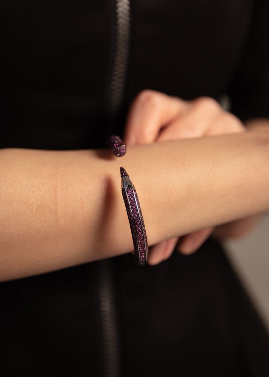 Sparkling Diamond Pencil Cuff Bracelet - WaedLine
