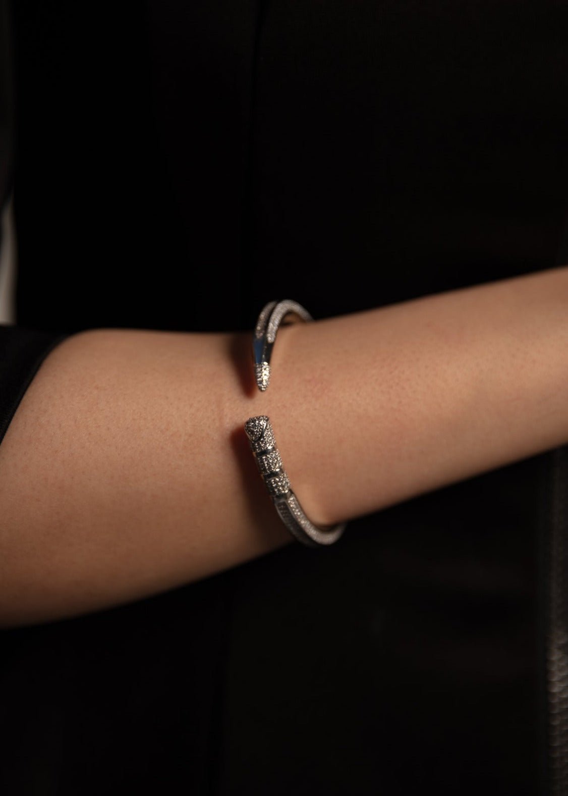 Sparkling Diamond Pencil Cuff Bracelet - WaedLine