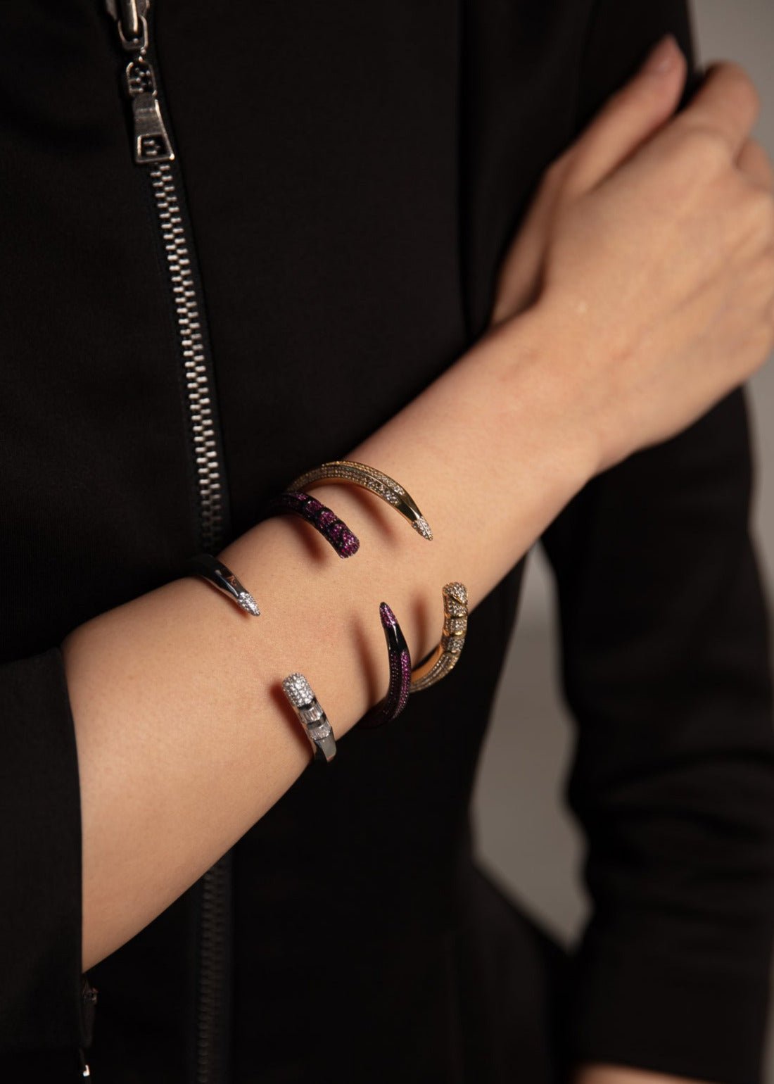 Sparkling Diamond Pencil Cuff Bracelet - WaedLine
