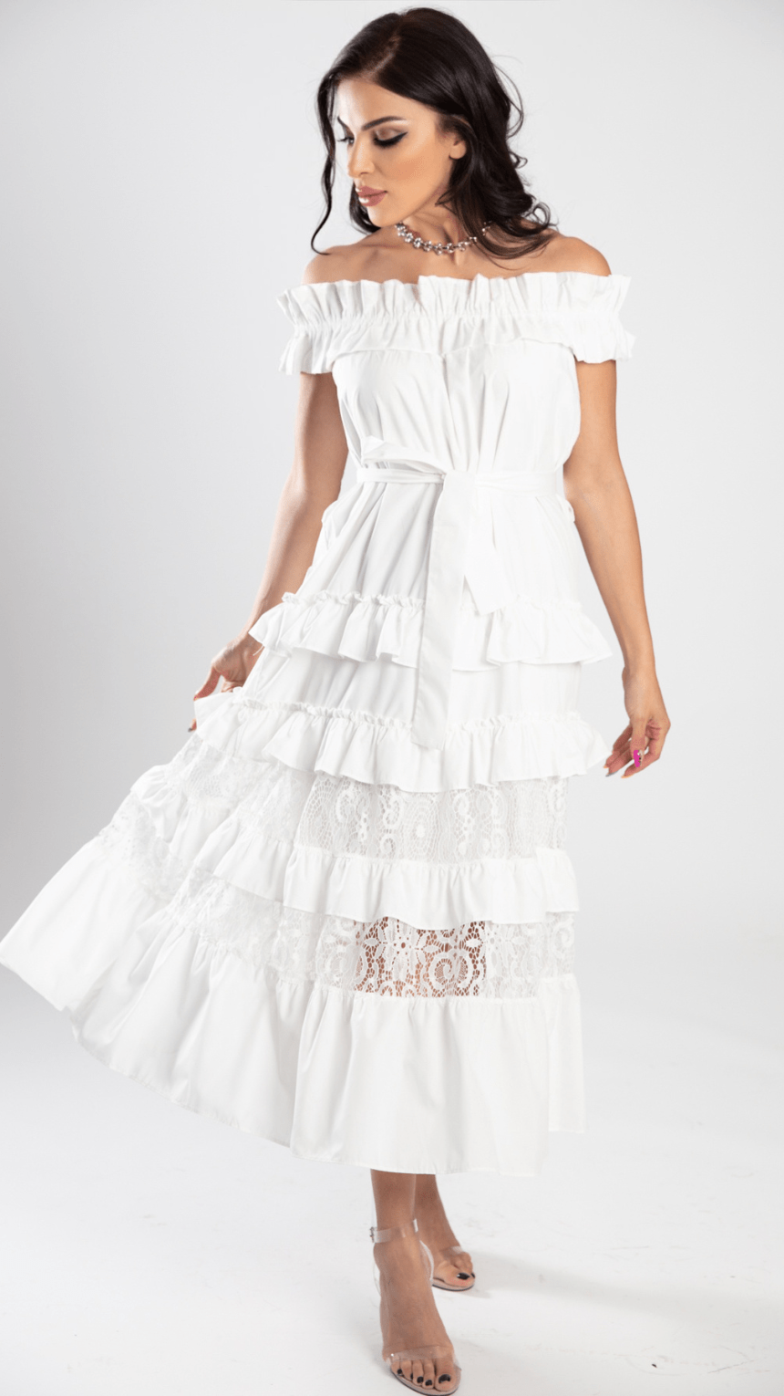 Summer Belted Cascade Dress - WaedLine