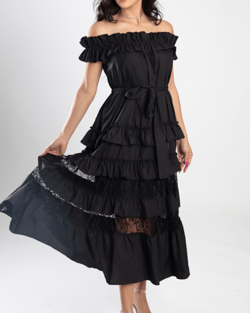Summer Belted Cascade Dress - WaedLine
