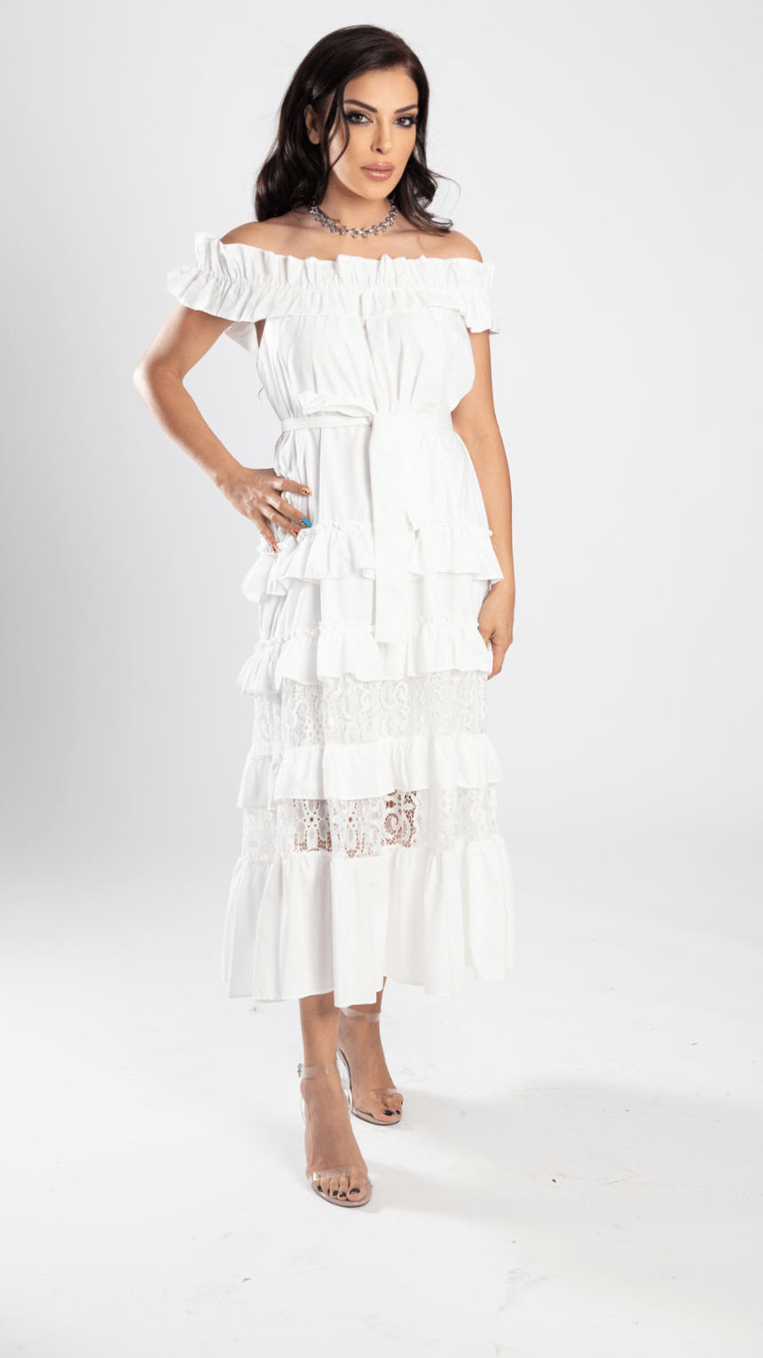 Summer Belted Cascade Dress - WaedLine
