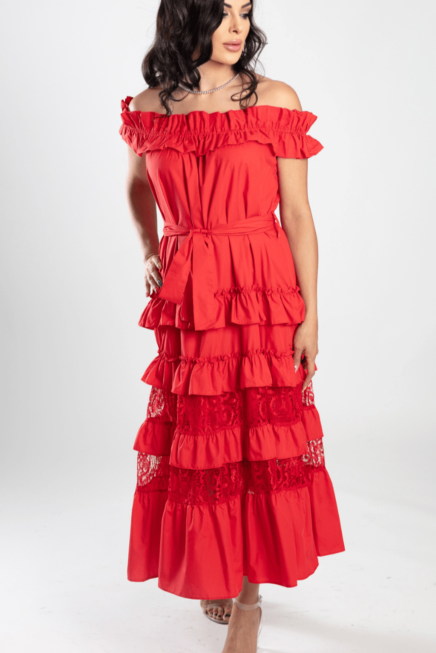 Summer Belted Cascade Dress - WaedLine