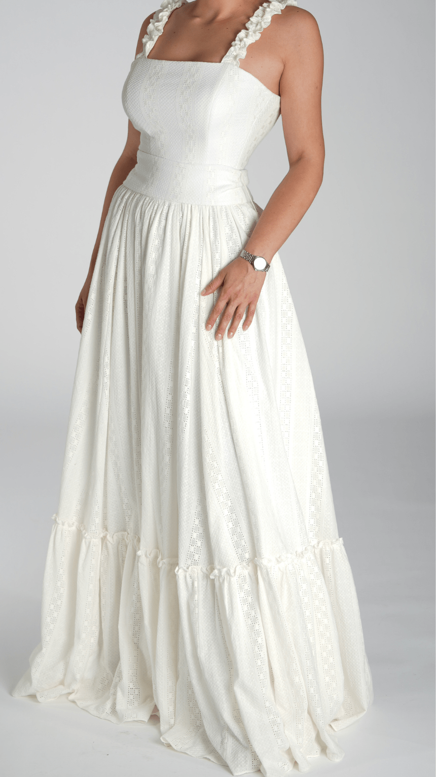 Timeless Long White Dress - WaedLine