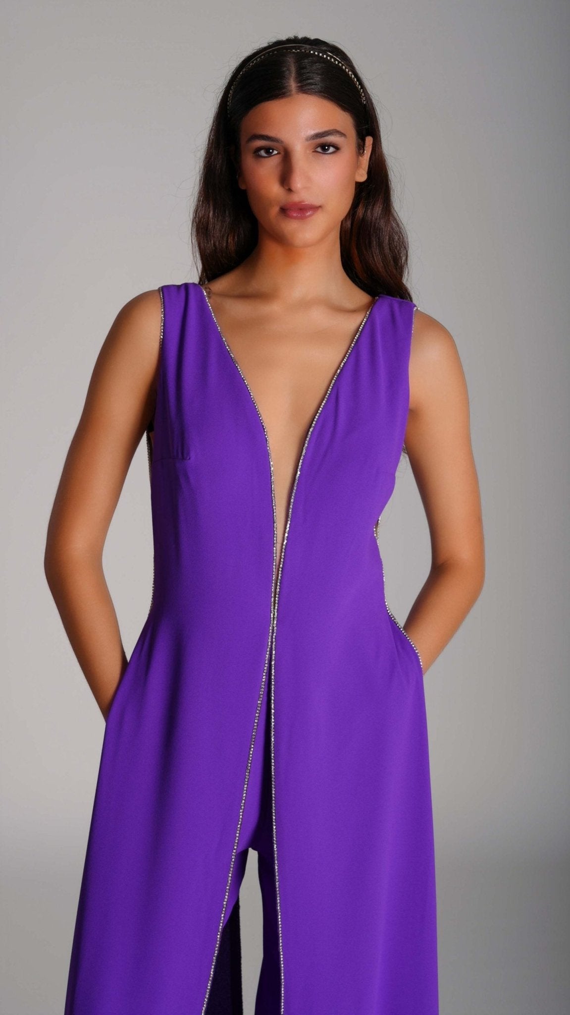 V - Neck Jumpsuit - WaedLine