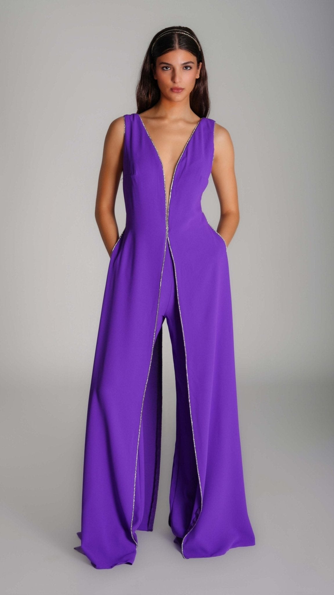 V - Neck Jumpsuit - WaedLine