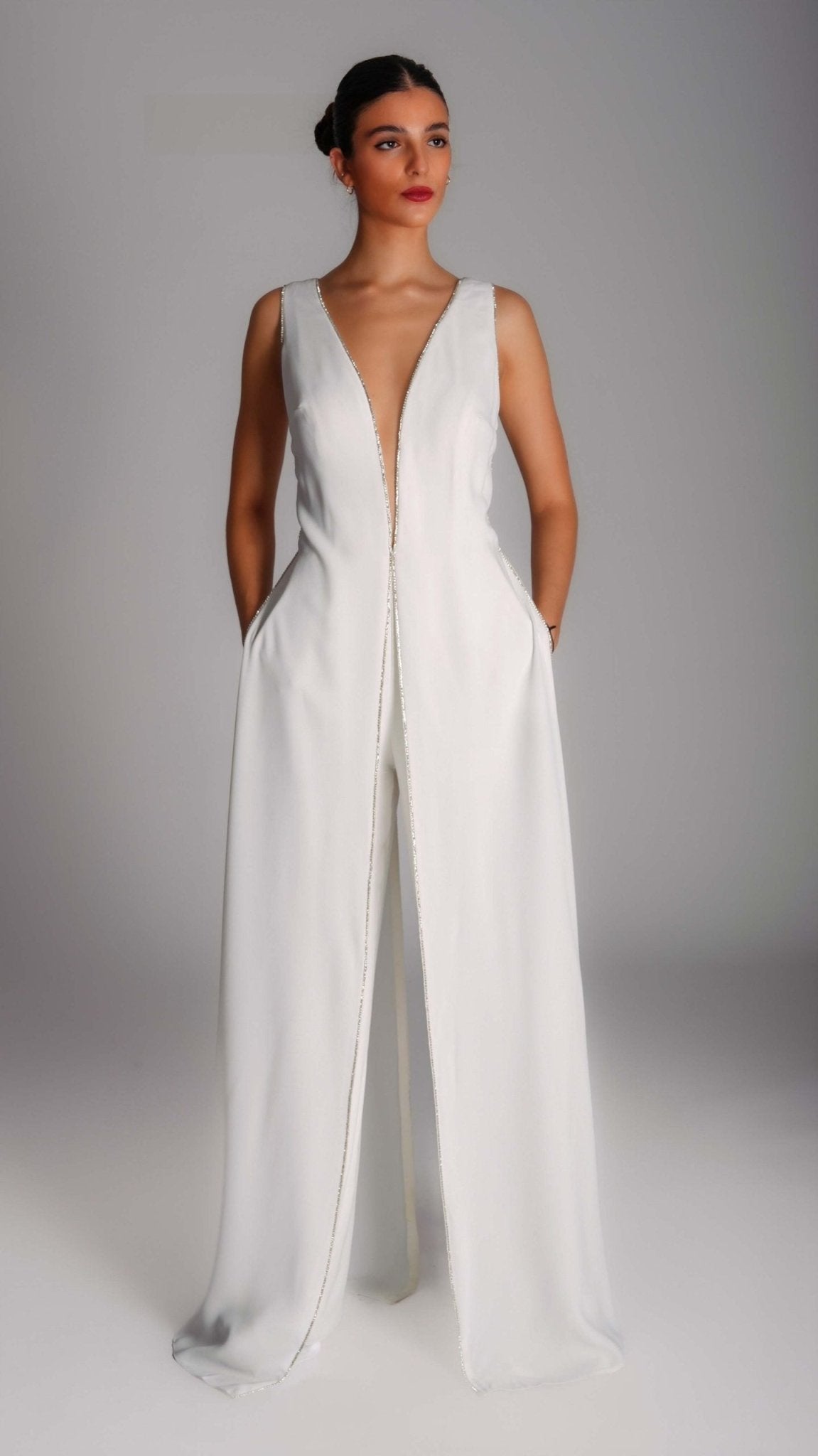 V - Neck Jumpsuit - WaedLine