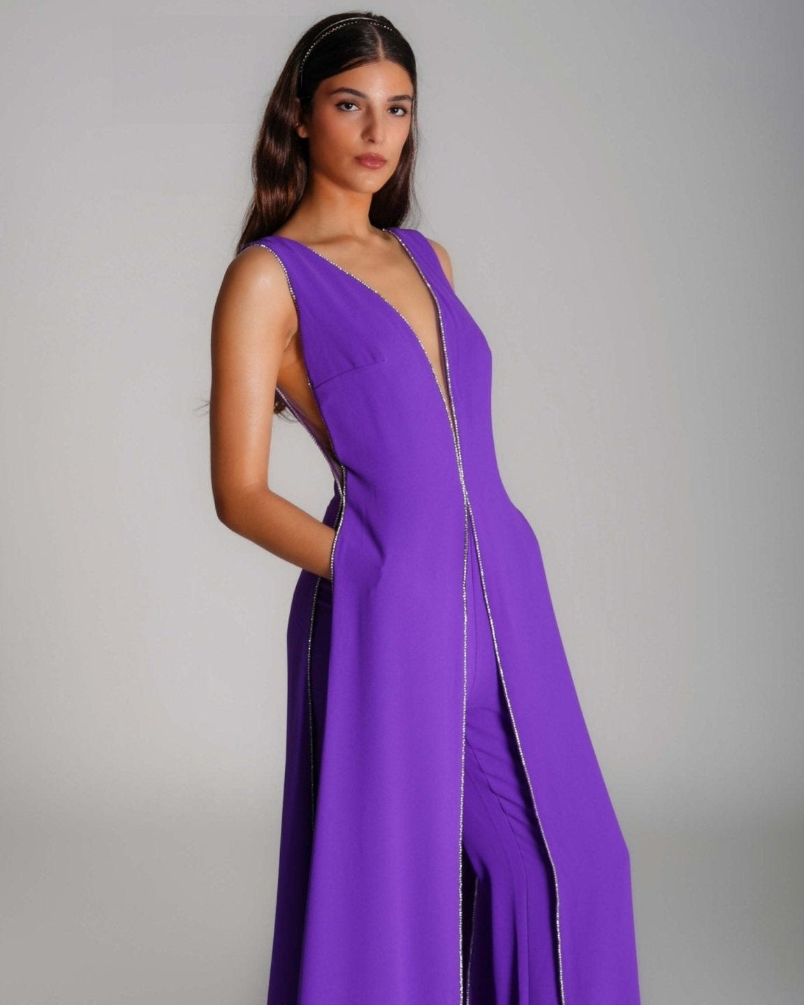 V - Neck Jumpsuit - WaedLine