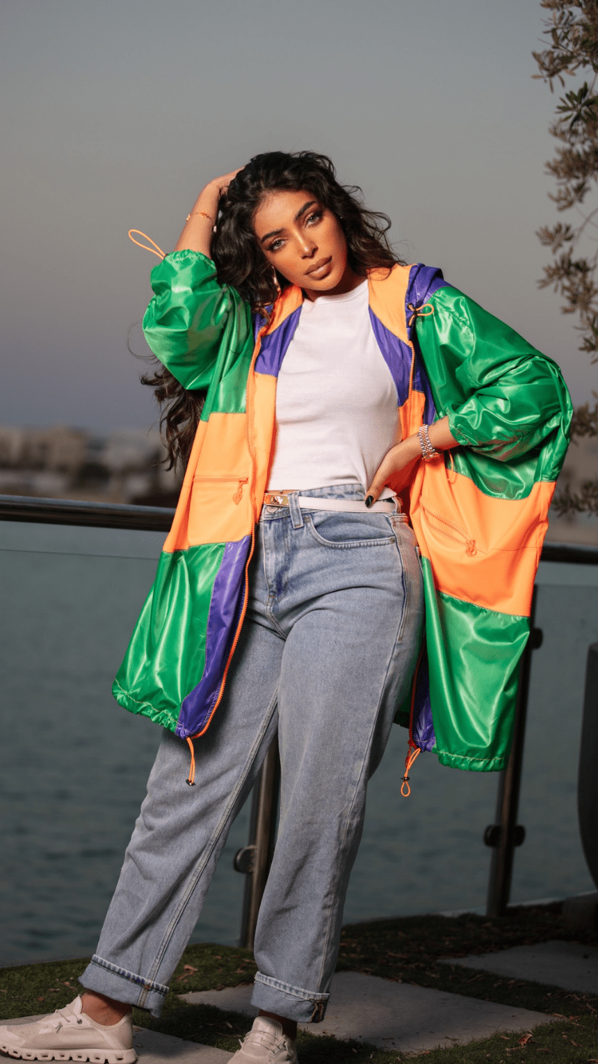 Vibrant Multicolor Edgy Coat - WaedLine