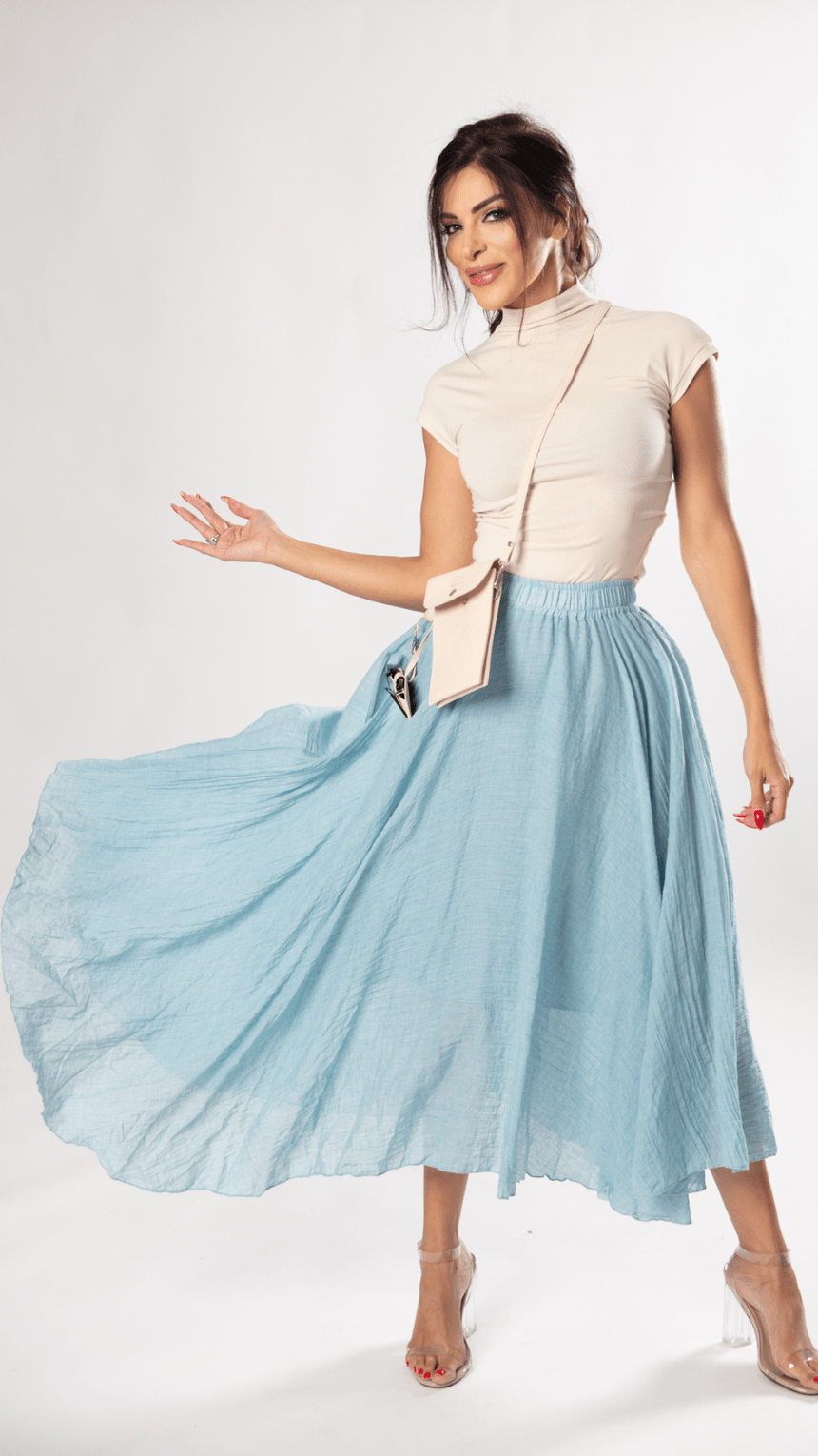 Vibrant Oasis Cotton Skirt - WaedLine