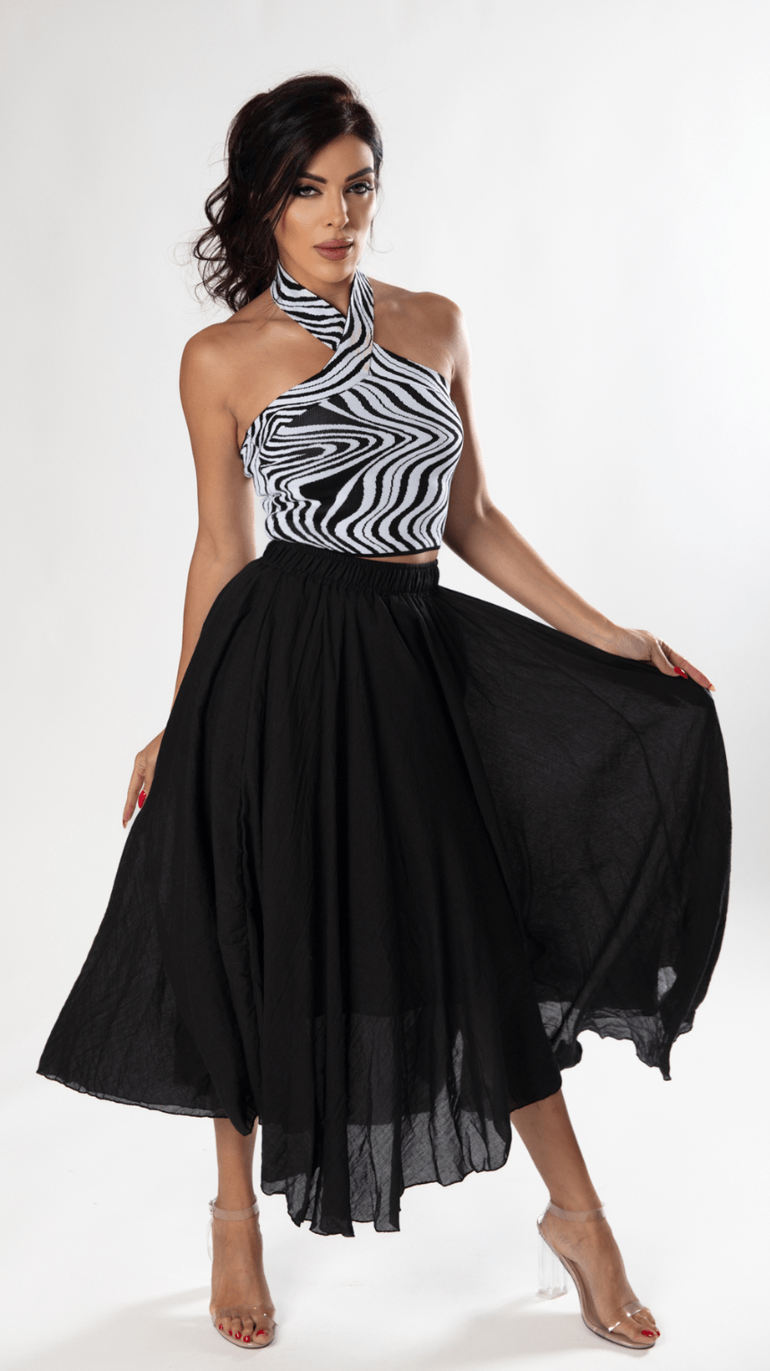 Vibrant Oasis Cotton Skirt - WaedLine
