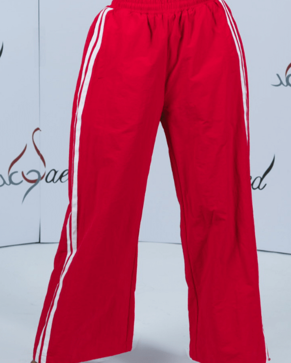 Wide Pants Accented with White Side Stripes - WaedLine