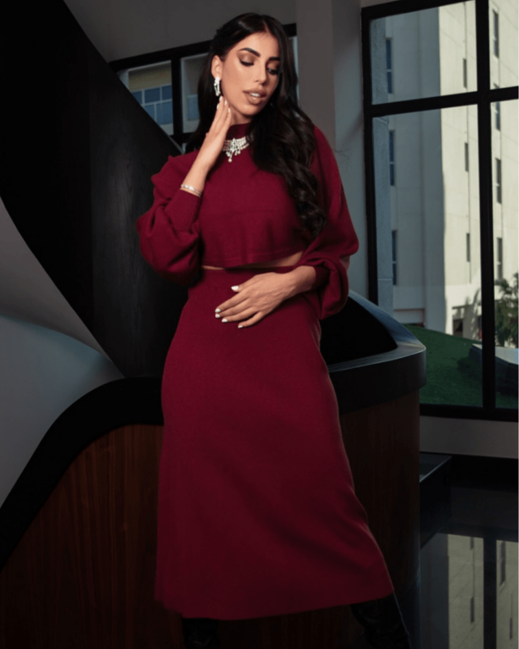 Winter's Embrace Top & Long Skirt Set - WaedLine