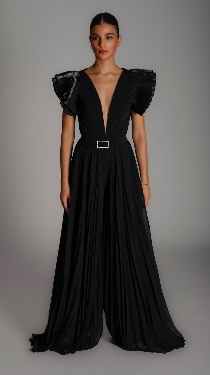 Black Chiffon Jumpsuit - WaedLine