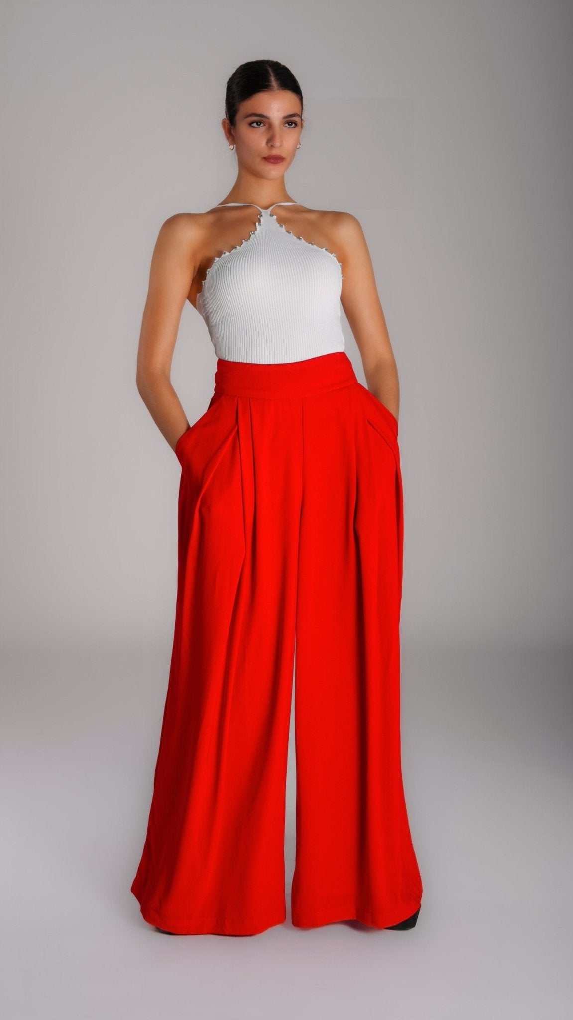 High Waist , Wide , Leg Pants - WaedLine