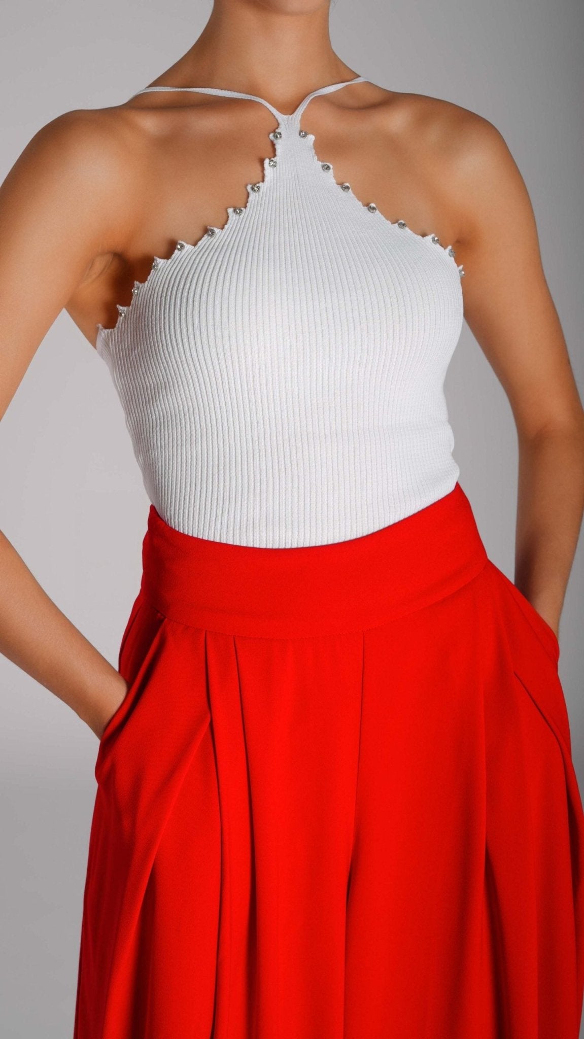 High Waist , Wide , Leg Pants - WaedLine