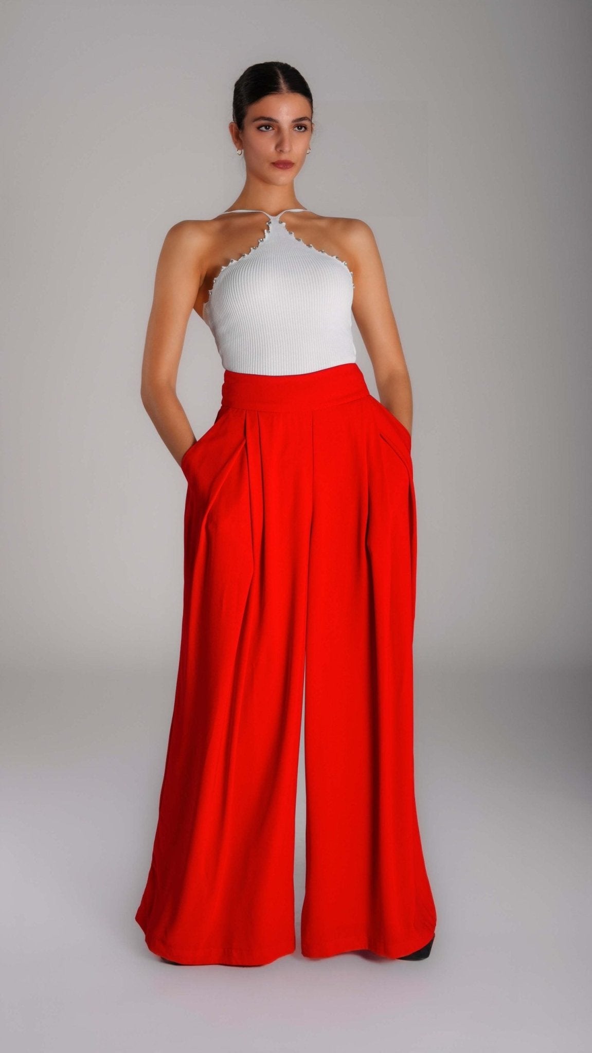 High Waist , Wide , Leg Pants - WaedLine
