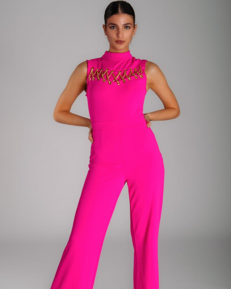 Metal High Neck Jumpsuit - WaedLine