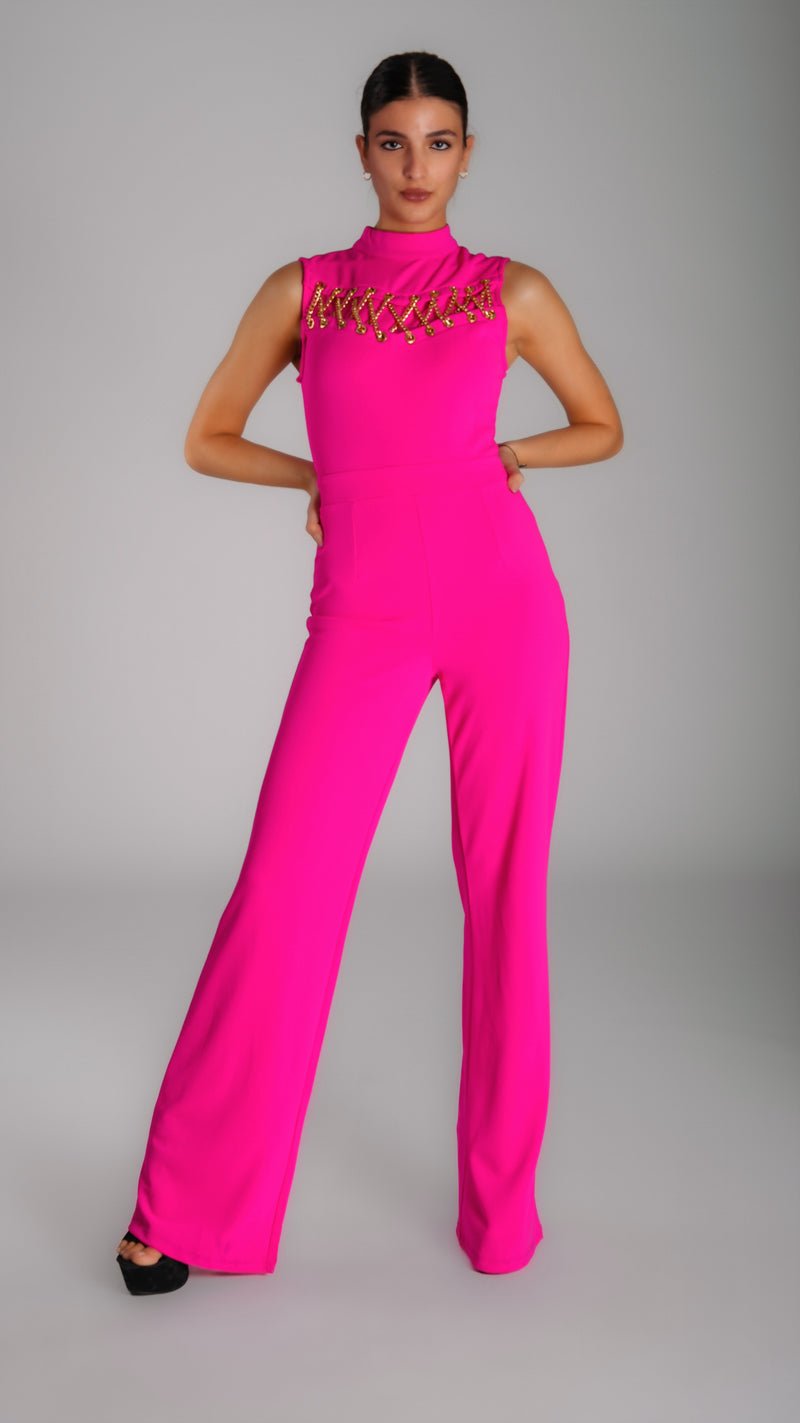 Metal High Neck Jumpsuit - WaedLine