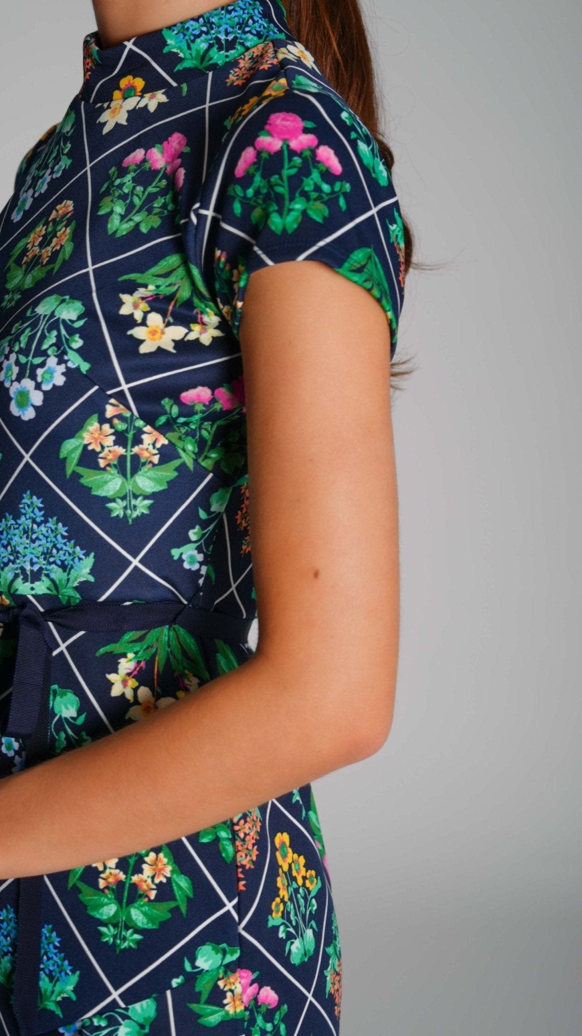 Mini Black Dress with Print - WaedLine