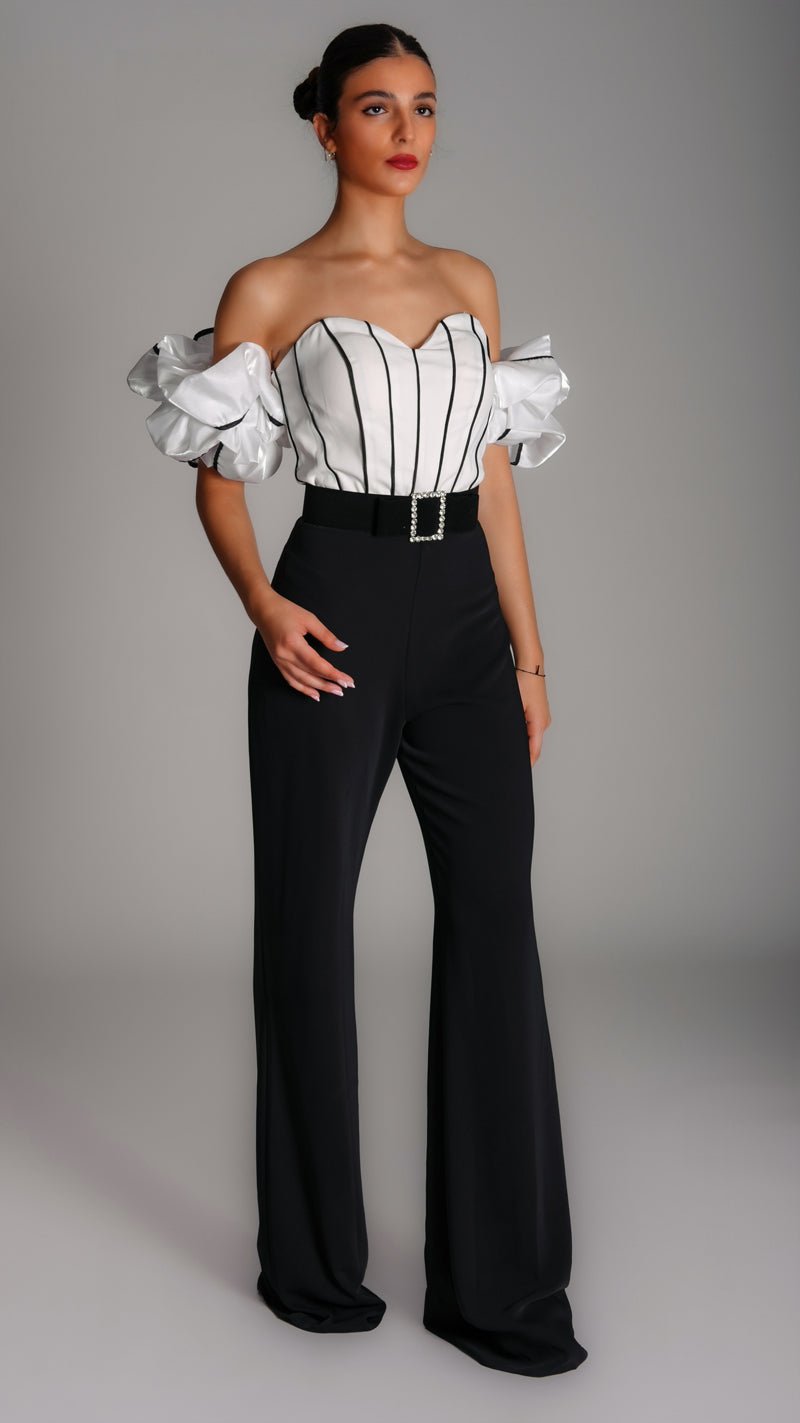 Off Shoulder Crystal Jumpsuit - WaedLine