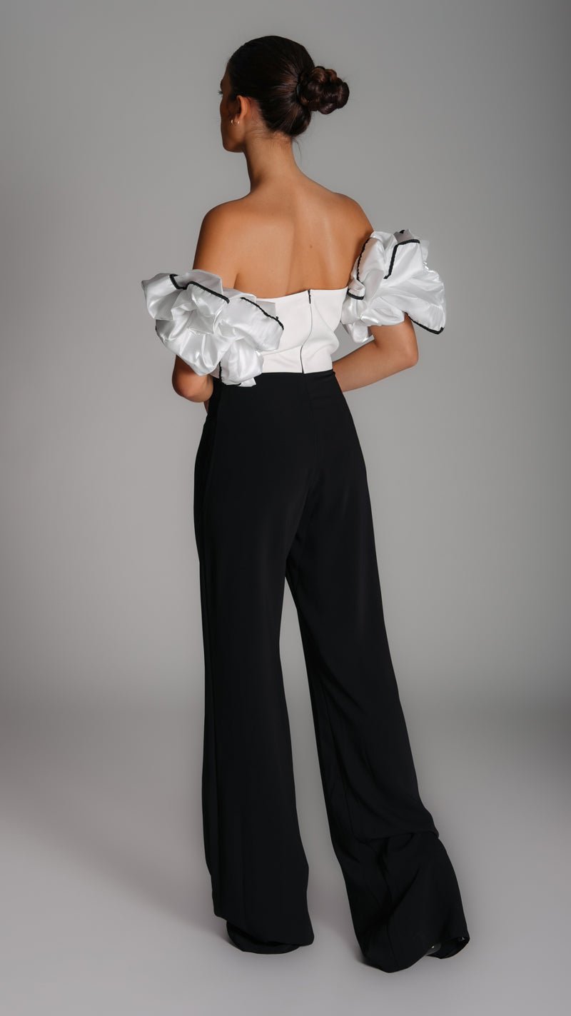 Off Shoulder Crystal Jumpsuit - WaedLine