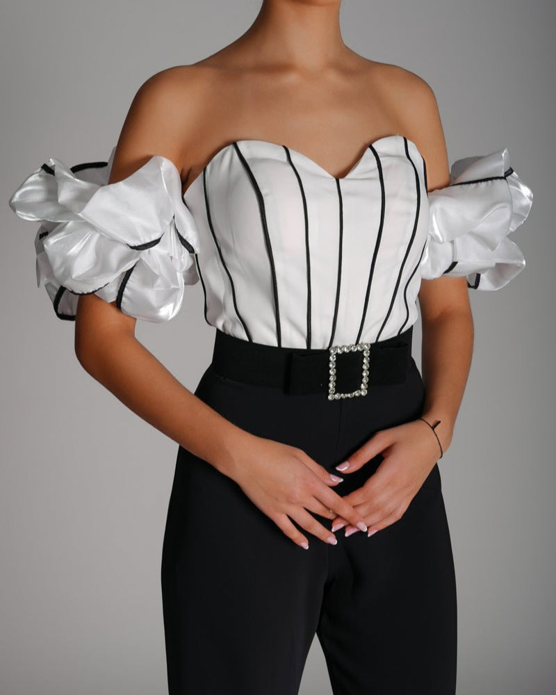 Off Shoulder Crystal Jumpsuit - WaedLine