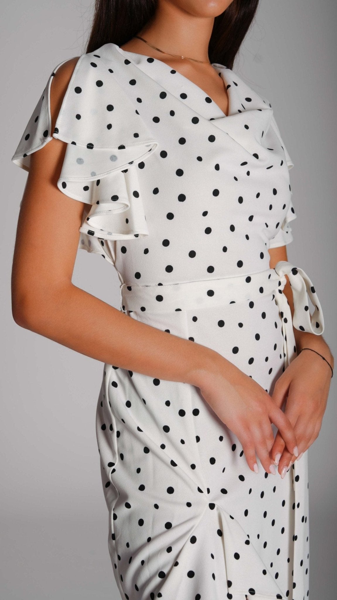 polka dots classic dress - WaedLine