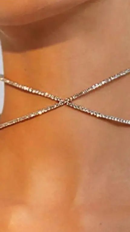 Rhinestone Choker Necklace - WaedLine