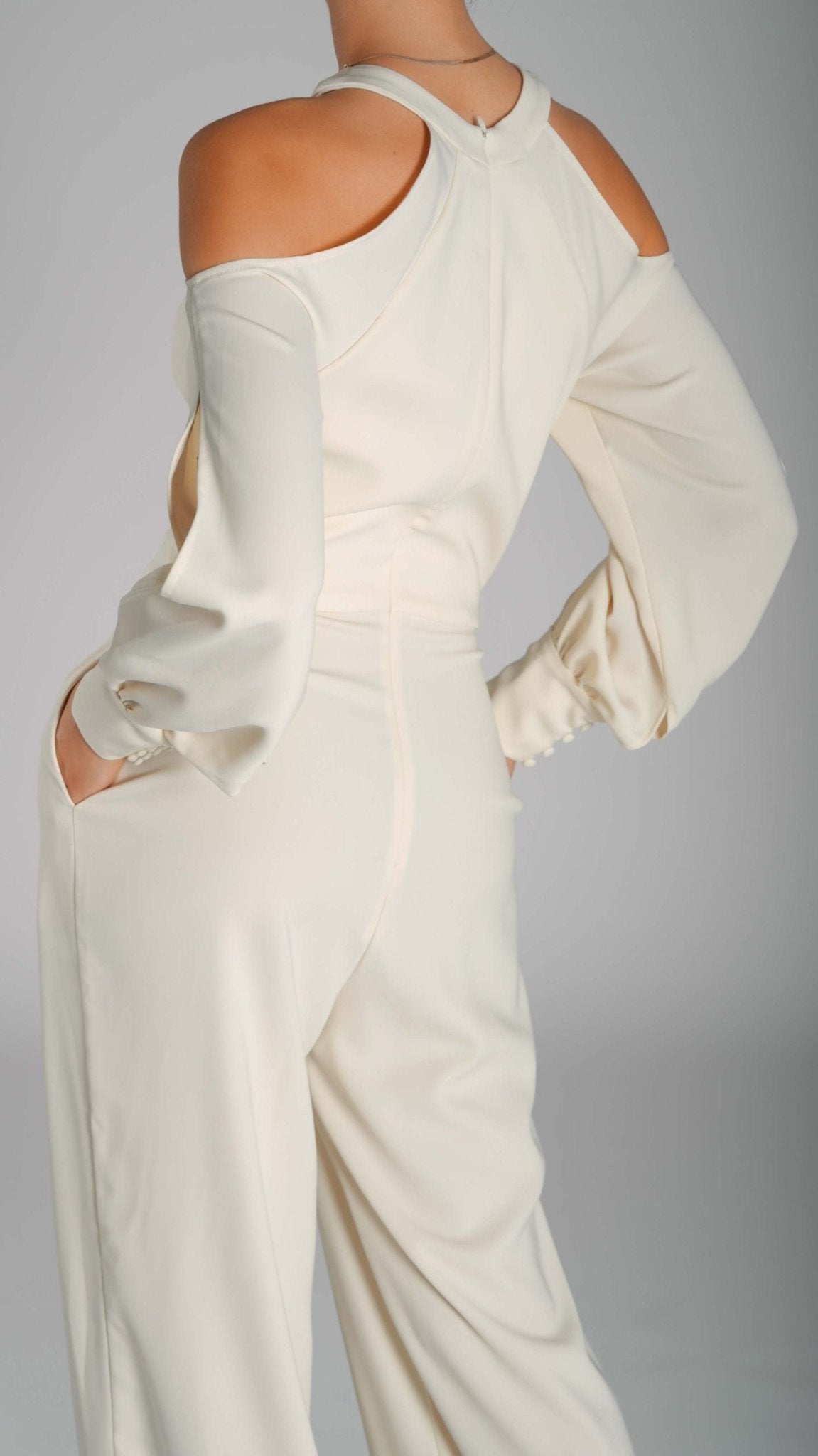 Rise Up White Bardot Cut Out Jumpsuit - WaedLine