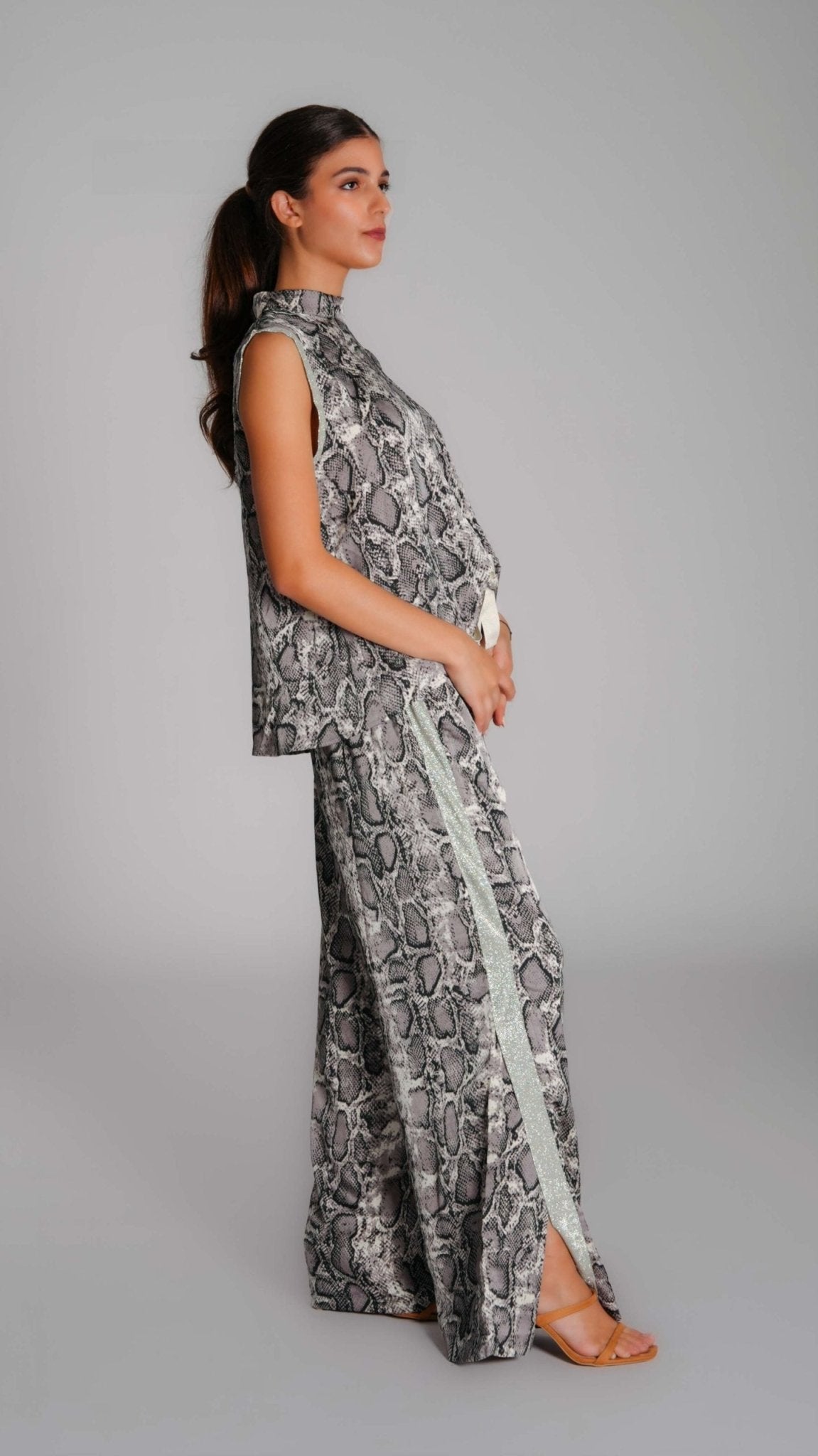 Snake Print Silk Knot Neck set - WaedLine