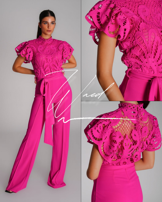 Wide Leg Night Jumpsuit with Rifle