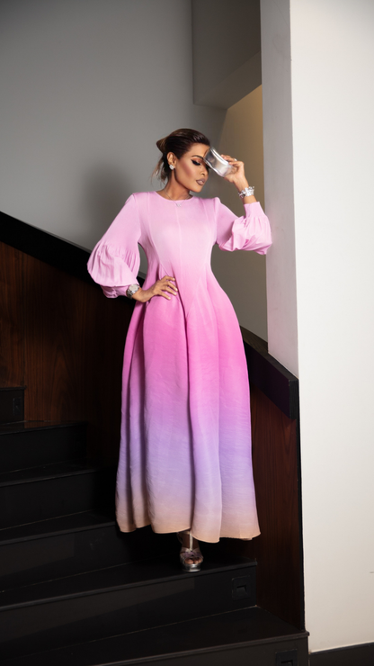 Ombre Shades Chic Long Dress