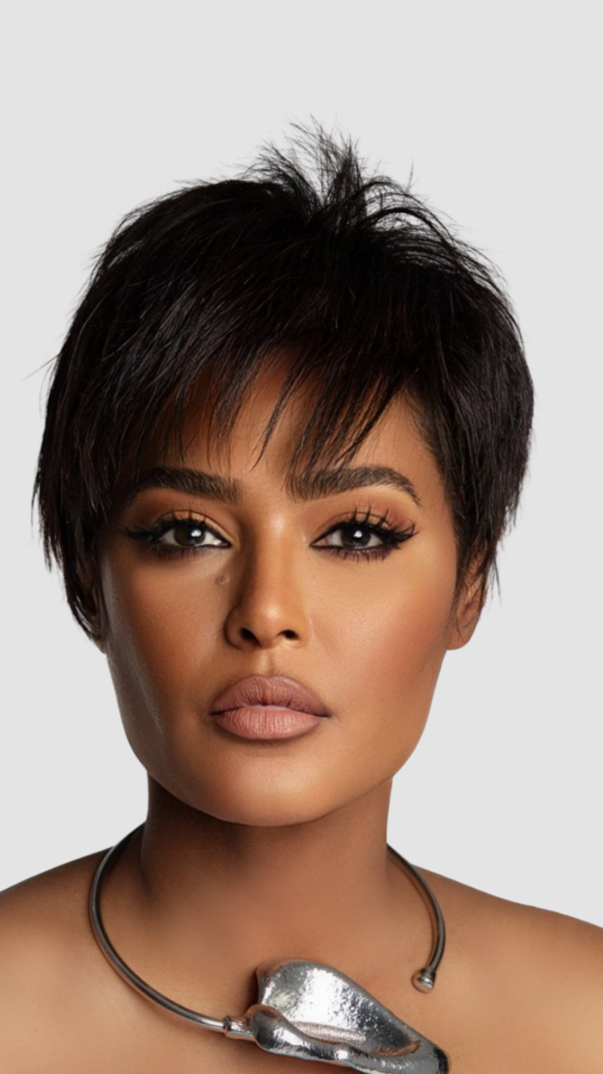 Short Hair Wig With Thick Bangs