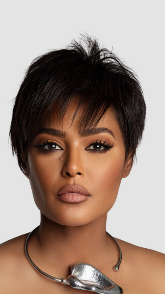 Short Hair Wig With Thick Bangs