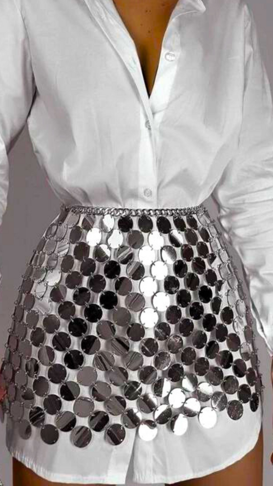 Moonlit Mosaic Silver Skirt Topper