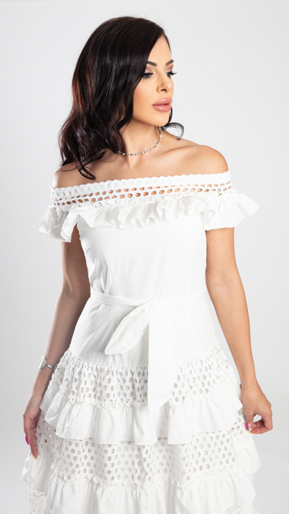 Breezy Boho Bliss Off-Shoulder Dress